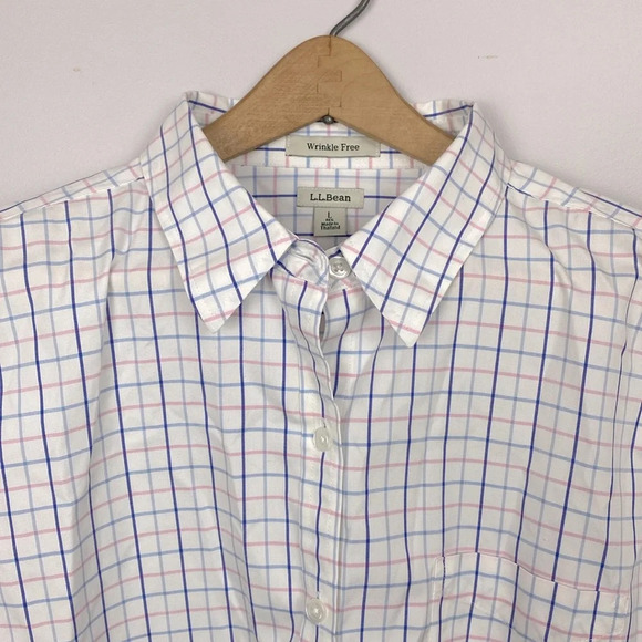 L.L. Bean Men's Wrinkle-Free Kennebunk Sport Shirt, Traditional Fit Check - Picture 9 of 11